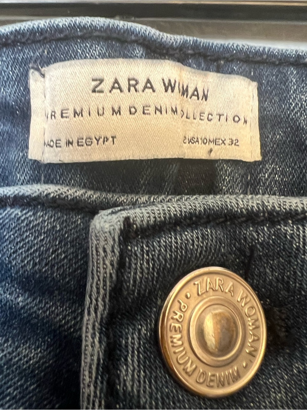 Zara Women's Skinny Jeans - Dark Blue Wash Sz 10 - Picture 3 of 5